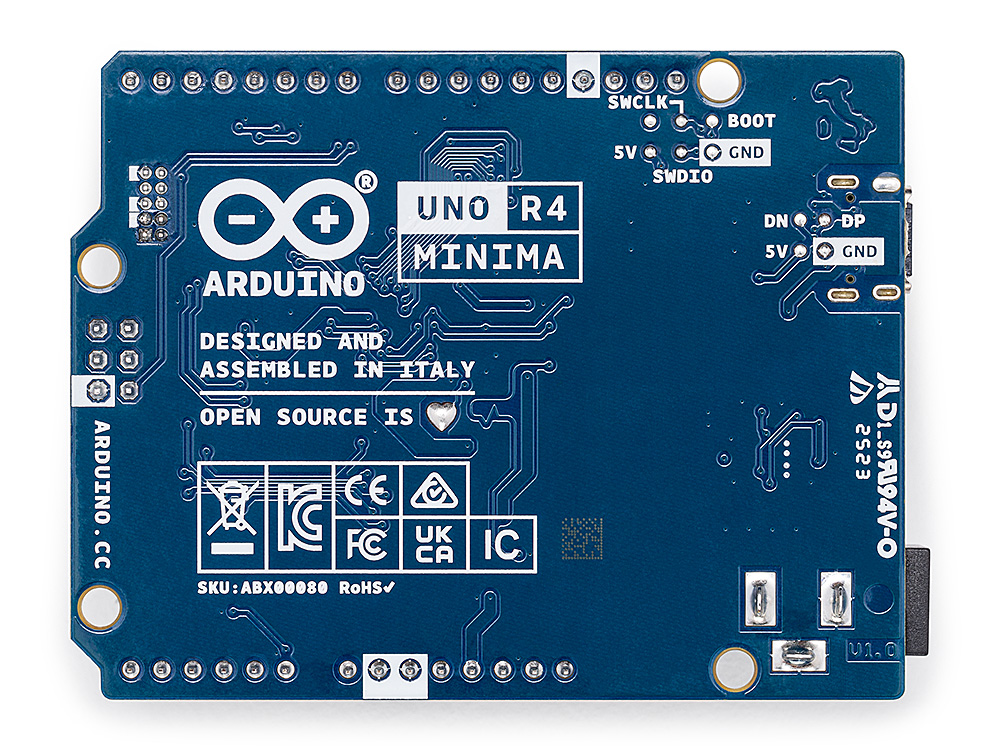 Arduino UNO R4 Minima (back)